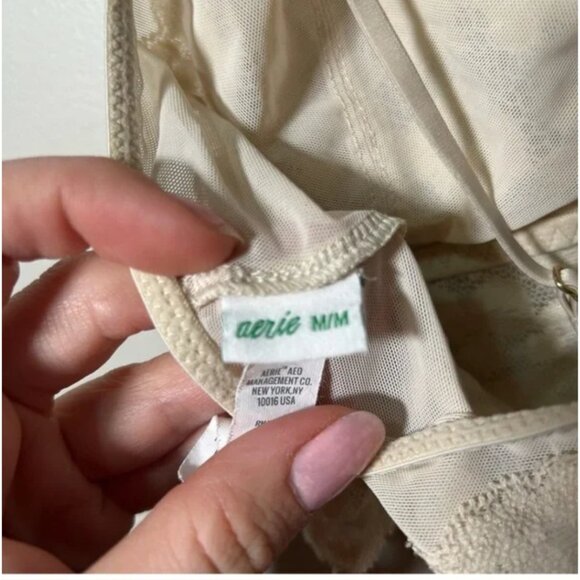 Aerie cream lace strappy bralette  M - Picture 3 of 3
